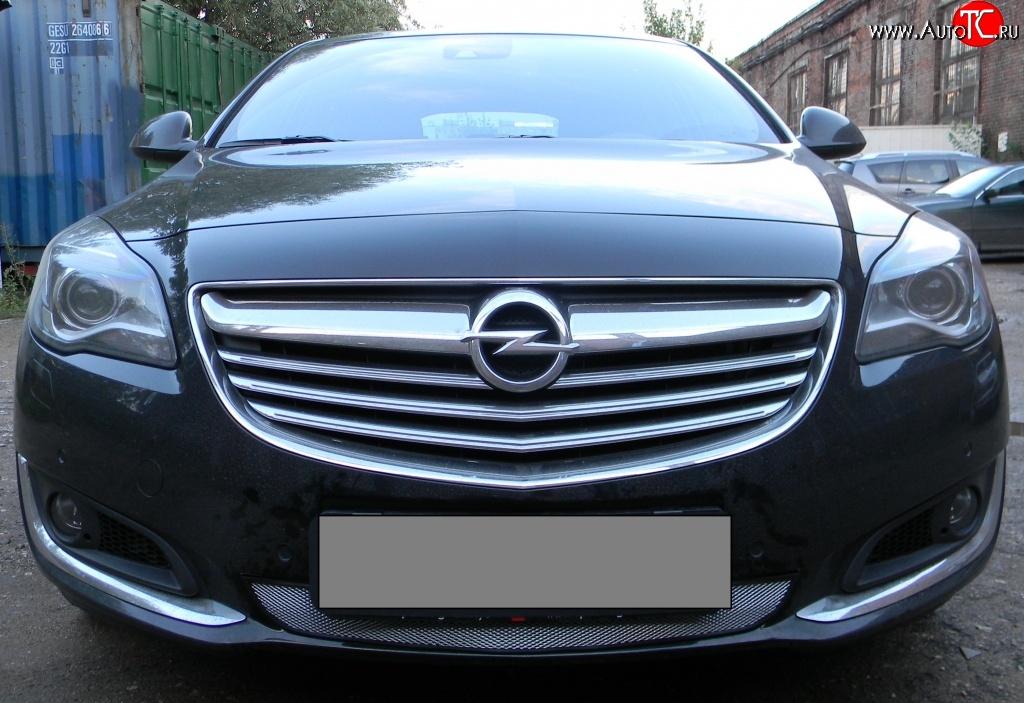 1 539 р. Сетка на бампер (рестайлинг) Russtal (хром) Opel Insignia A дорестайлинг седан (2008-2013)  с доставкой в г. Омск