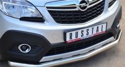 13 699 р. Одинарная защита переднего бампера диаметром 63 мм SLITKOFF  Opel Mokka (2012-2016)  дорестайлинг  с доставкой в г. Омск. Увеличить фотографию 2