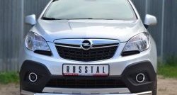 Одинарная защита переднего бампера диаметром 63 мм SLITKOFF Opel Mokka  дорестайлинг (2012-2016)