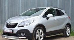 13 849 р. Защита порогов из круглой трубы диаметром 63 мм Russtal Opel Mokka  дорестайлинг (2012-2016) (Защита порогов с со скосами на торцах (вариант 1))  с доставкой в г. Омск. Увеличить фотографию 4