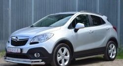 13 849 р. Защита порогов из круглой трубы диаметром 63 мм Russtal Opel Mokka  дорестайлинг (2012-2016) (Защита порогов с со скосами на торцах (вариант 1))  с доставкой в г. Омск. Увеличить фотографию 8