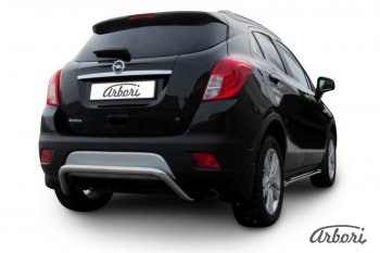 12 149 р. Защита заднего бампера Arbori (скоба, нержавейка, 1 труба d57 mm). Opel Mokka  дорестайлинг (2012-2016)  с доставкой в г. Омск. Увеличить фотографию 2