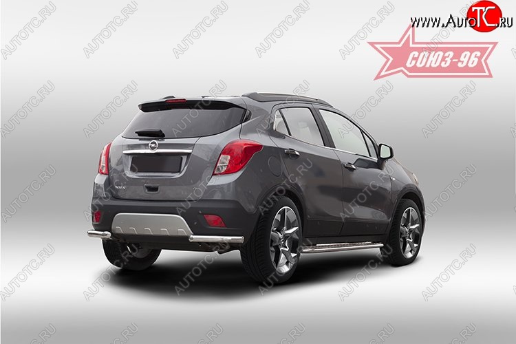 10 574 р. Защита заднего бампера из боковых уголков Souz-96 (d60) Opel Mokka  дорестайлинг (2012-2016)  с доставкой в г. Омск