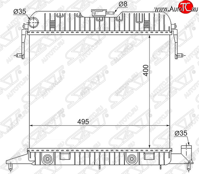 11 999 р. Радиатор двигателя (пластинчатый, 1.8/2.0, АКПП) SAT Opel Omega A седан (1986-1994)  с доставкой в г. Омск