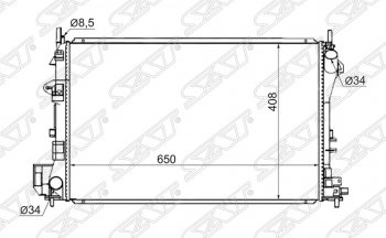 6 299 р. Радиатор двигателя (пластинчатый, 1.6/1.8, МКПП) SAT Opel Signum (2003-2008)  с доставкой в г. Омск. Увеличить фотографию 1