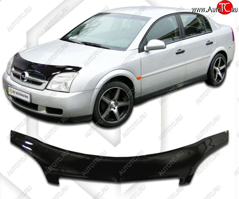 2 299 р. Дефлектор капота CA-Plastiс exclusive Opel Vectra C лифтбэк дорестайлинг (2002-2006) (Classic черный, Без надписи)  с доставкой в г. Омск