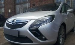 1 469 р. Нижняя сетка на бампер Russtal (черная)  Opel Zafira  С (2011-2016) дорестайлинг  с доставкой в г. Омск. Увеличить фотографию 3