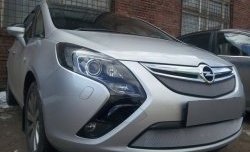 1 539 р. Сетка в решетку радиатора Russtal Opel Zafira С дорестайлинг (2011-2016) (хром)  с доставкой в г. Омск. Увеличить фотографию 1