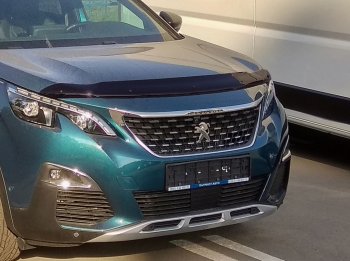 2 879 р. Дефлектор капота SIM Peugeot 5008 T87 дорестайлинг (2017-2020)  с доставкой в г. Омск. Увеличить фотографию 1