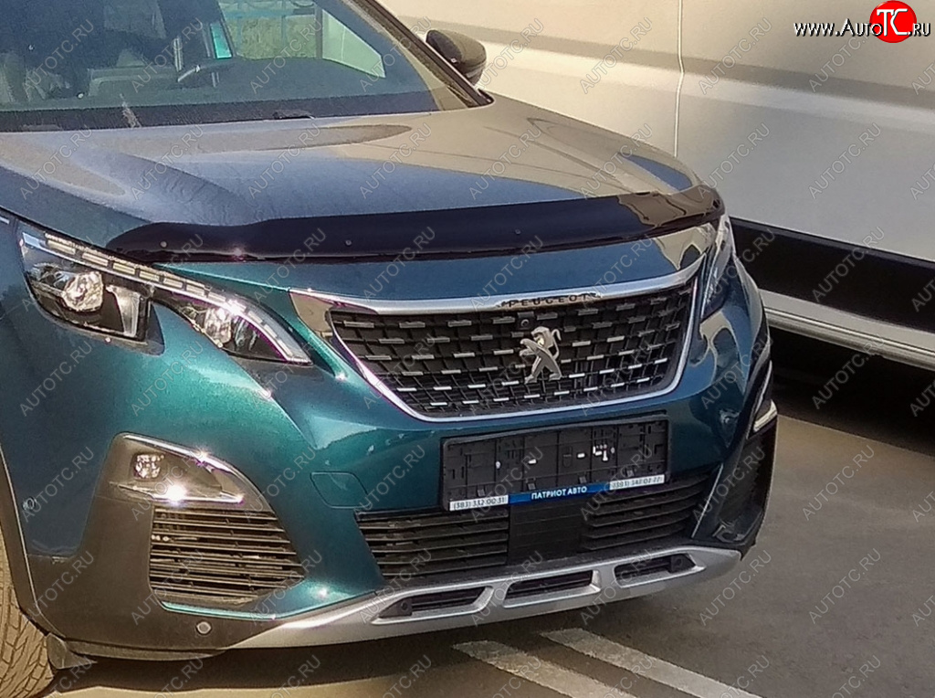 2 879 р. Дефлектор капота SIM Peugeot 5008 T87 дорестайлинг (2017-2020)  с доставкой в г. Омск