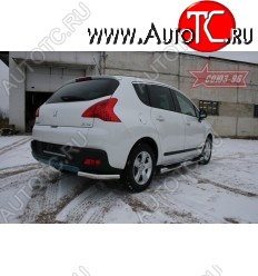 7 919 р. Защита задняя d60 уголки одинарные Souz-96 Peugeot 3008 дорестайлинг (2009-2013)  с доставкой в г. Омск