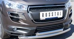 18 349 р. Защита переднего бампера (2 трубыØ63 мм, нержавейка) Russtal Peugeot 4008 (2012-2017)  с доставкой в г. Омск. Увеличить фотографию 2