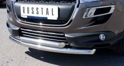 18 349 р. Защита переднего бампера (2 трубыØ63 мм, нержавейка) Russtal Peugeot 4008 (2012-2017)  с доставкой в г. Омск. Увеличить фотографию 3