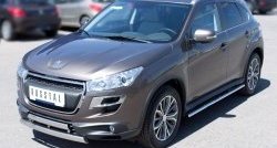 22 299 р. Защита переднего бампера (2 трубыØ75х42 мм, нержавейка) Russtal Peugeot 4008 (2012-2017)  с доставкой в г. Омск. Увеличить фотографию 4