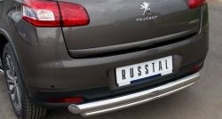 11 399 р. Защита заднего бампера (Ø76 и 42 мм, нержавейка) SLITKOFF  Peugeot 4008 (2012-2017) (с короткой нижней трубой)  с доставкой в г. Омск. Увеличить фотографию 3