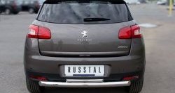 15 899 р. Защита заднего бампера (Ø76 и 42 мм, нержавейка) Russtal Peugeot 4008 (2012-2017) (с короткой верхней трубой)  с доставкой в г. Омск. Увеличить фотографию 2