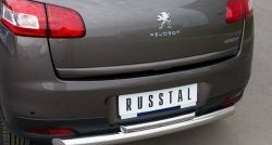 15 899 р. Защита заднего бампера (Ø76 и 42 мм, нержавейка) Russtal Peugeot 4008 (2012-2017) (с короткой верхней трубой)  с доставкой в г. Омск. Увеличить фотографию 3