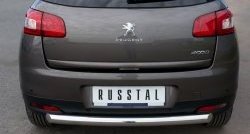 Одинарная защита заднего бампера из трубы диаметром 76 мм Russtal Peugeot 4008 (2012-2017)