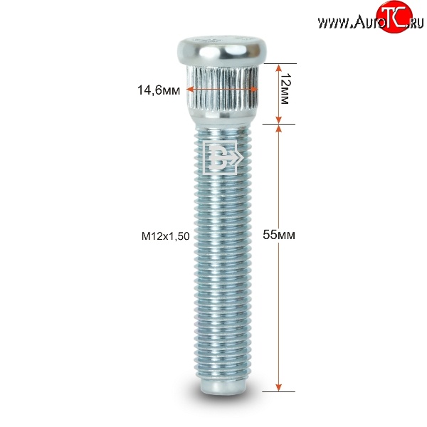 215 р. Забивная шпилька 55 мм ступицы Вектор M12 1.5 55 Peugeot 108 (2014-2025)