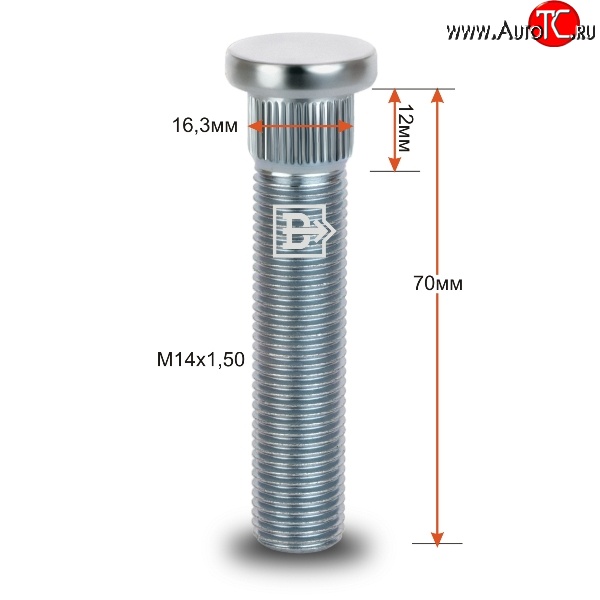 282 р. Забивная шпилька 58 мм ступицы Вектор M14 1.5 58 Уаз Патриот Карго (2008-2014)