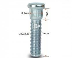 188 р. Забивная шпилька 40 мм ступицы Вектор M12x1.5x40 Kaiyi Е5 (2021-2025). Увеличить фотографию 1