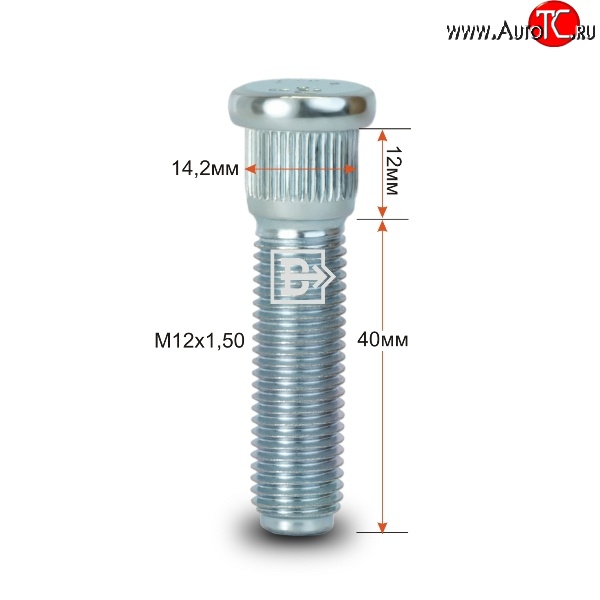 188 р. Забивная шпилька 40 мм ступицы Вектор M12x1.5x40 Kaiyi Е5 (2021-2025)