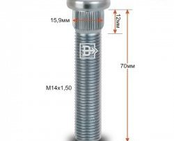 Забивная шпилька 58 мм ступицы Вектор M14 1.5 58 GMC Sierra 1500 GMTT1 Crew Cab рестайлинг (2022-2024) 