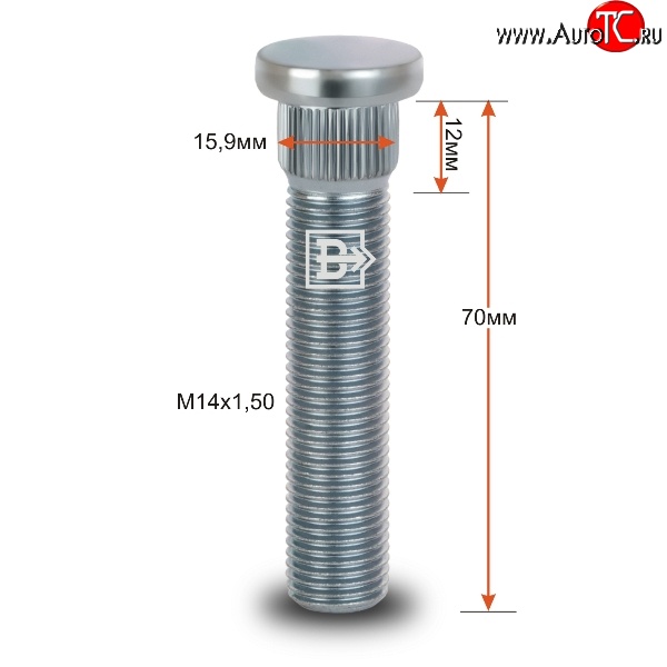 279 р. Забивная шпилька 58 мм ступицы Вектор M14 1.5 58 Haima 3 HMC7185A седан (2010-2013)