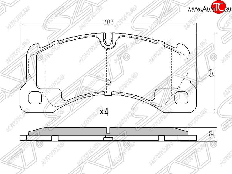 2 259 р. Колодки тормозные SAT (передние) Porsche Cayenne 955 (2002-2006)  с доставкой в г. Омск