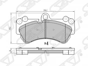 Колодки тормозные SAT (передние) Porsche Cayenne 955 (2002-2006)