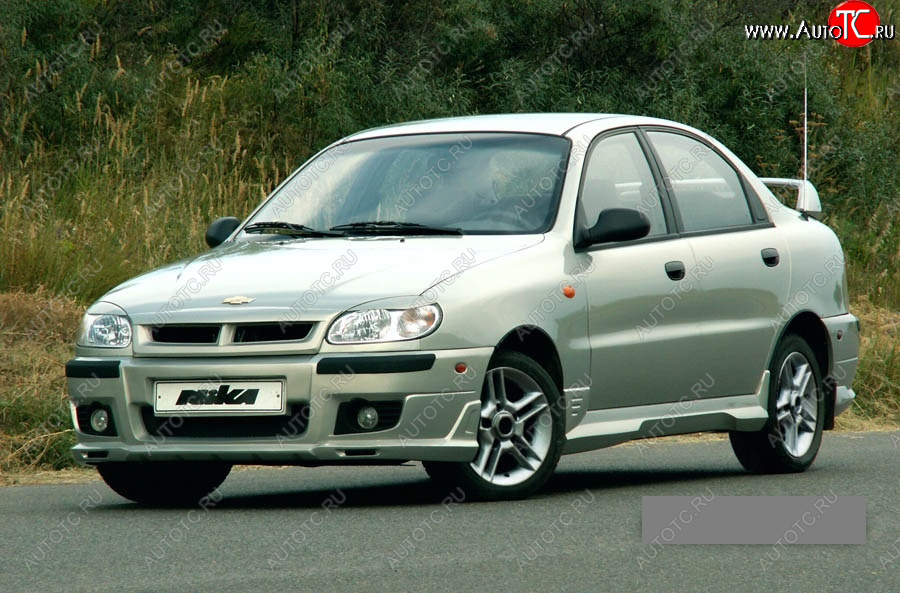 10 699 р. Передний бампер Nika Chevrolet Lanos T100 седан (2002-2017) (Неокрашенный, Без вставок под ПТФ)  с доставкой в г. Омск