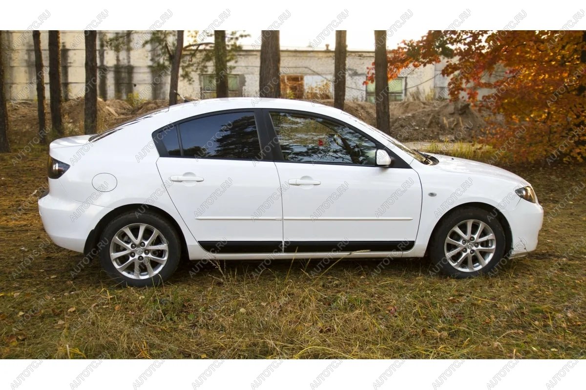 789 р. Молдинг двери RA (задний левый)  Mazda 3/Axela  BK (2003-2009) дорестайлинг седан, рестайлинг седан (Поверхность шагрень)  с доставкой в г. Омск