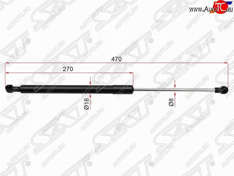 579 р. Газовый упор капота SAT  Seat Alhambra  7M (1996-2010), Volkswagen Sharan ( 7M8,  7M6) (1995-2010)  с доставкой в г. Омск