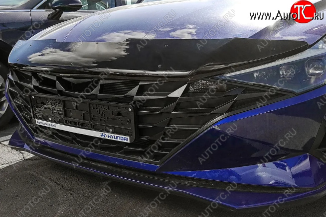 2 999 р. Дефлектор капота SIM Hyundai Elantra CN7 (2020-2023)  с доставкой в г. Омск