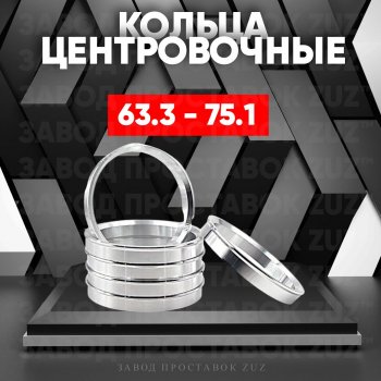 Алюминиевое центровочное кольцо (4 шт) ЗУЗ 63.3 x 75.1 Ford Focus 3 универсал рестайлинг (2014-2019) 