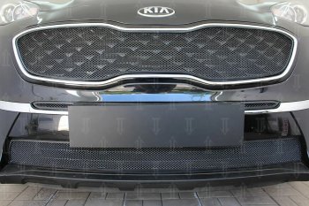 7 499 р. Защитная сетка в бампер (верх, ячейка 4х10 мм) Alfeco Премиум  KIA Sportage  4 QL (2018-2022) рестайлинг (Чёрная)  с доставкой в г. Омск. Увеличить фотографию 2