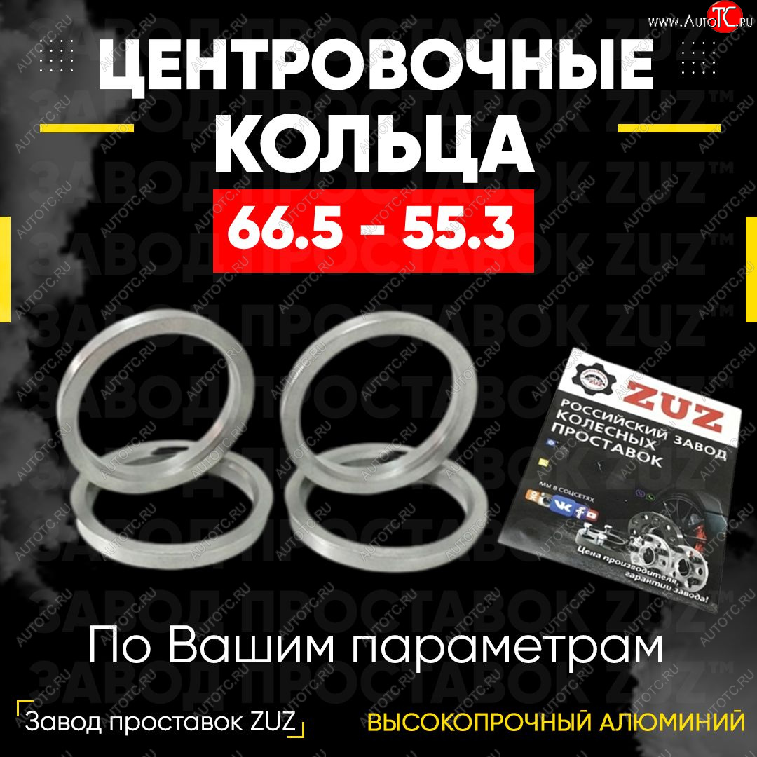 1 199 р. Алюминиевое центровочное кольцо (4 шт) ЗУЗ 55.3 x 66.5    с доставкой в г. Омск