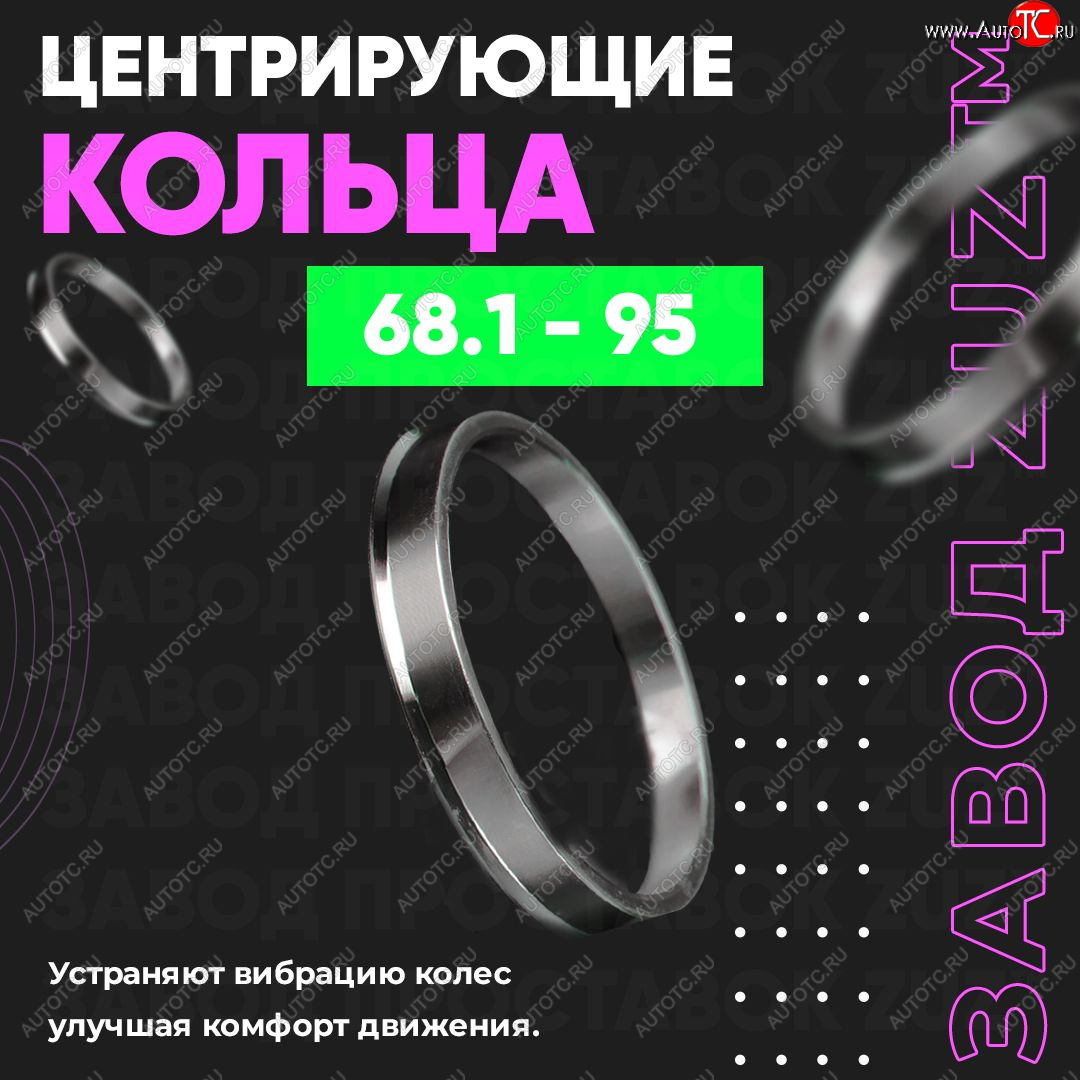 1 269 р. Алюминиевое центровочное кольцо (4 шт) ЗУЗ 68.1 x 95.0    с доставкой в г. Омск