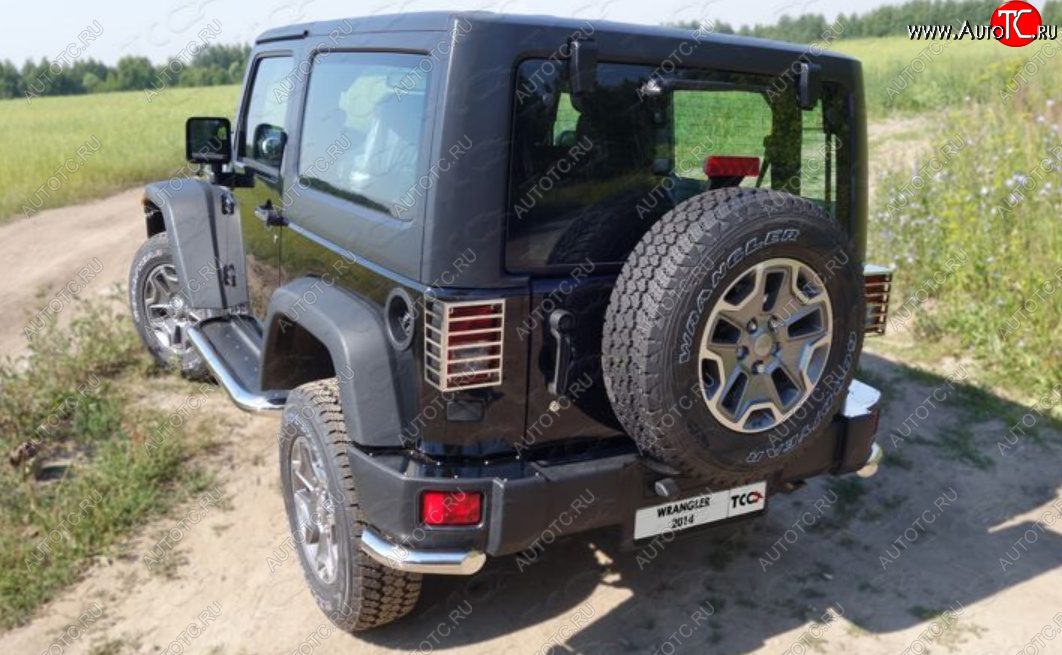 11 749 р. Защита заднего бампера (V-3.6, 3 двери, уголки, d60,3 мм) TCC  Jeep Wrangler  JK (2006-2010) 3 дв. дорестайлинг  с доставкой в г. Омск