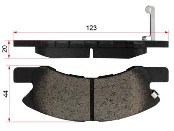 Колодки тормозные перед (123х44х20 мм) SAT Daihatsu Mira e:S LA350S,LA360S (2017-2024)