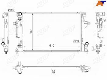 6 749 р. Радиатор охлаждающей жидкости SAT Hyundai Creta GS дорестайлинг (2015-2019)  с доставкой в г. Омск. Увеличить фотографию 1