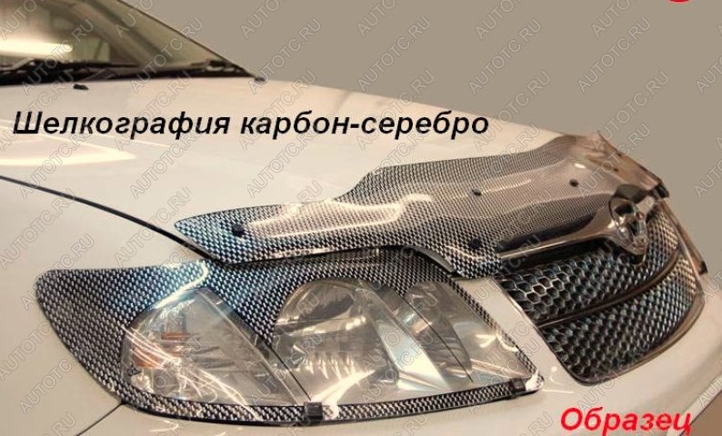 2 399 р. Дефлектор капота CA-Plastic  Toyota Passo  3 (2016-2025) дорестайлинг, рестайлинг (серия Шелкография карбон серебро)  с доставкой в г. Омск