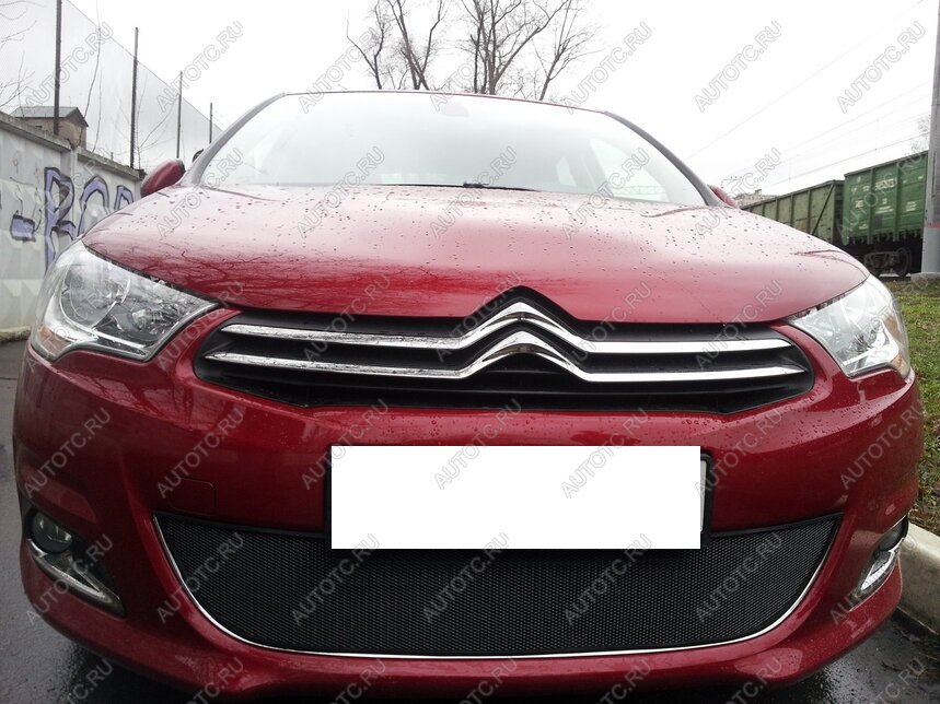 599 р. Зимняя заглушка решетки радиатора Стрелка11  CITROEN C4  B7 (2011-2018) хэтчбэк 5 дв. (черная)  с доставкой в г. Омск