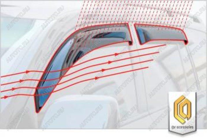 2 299 р. Дефлектора окон CA-Plastic Nissan Qashqai +2 1 J10 дорестайлинг (2008-2010) (серия Шелкография золото)  с доставкой в г. Омск