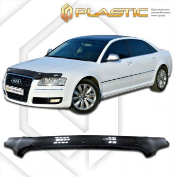 1 999 р. Дефлектор капота CA-Plastic  Audi A8  D3 (2005-2009) 1-ый рестайлинг, 2-ой рестайлинг (classic черный, без надписи)  с доставкой в г. Омск. Увеличить фотографию 1