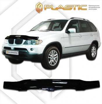 1 899 р. Дефлектор капота CA-Plastic  BMW X5  E53 (2003-2006) рестайлинг (classic черный, без надписи)  с доставкой в г. Омск. Увеличить фотографию 1