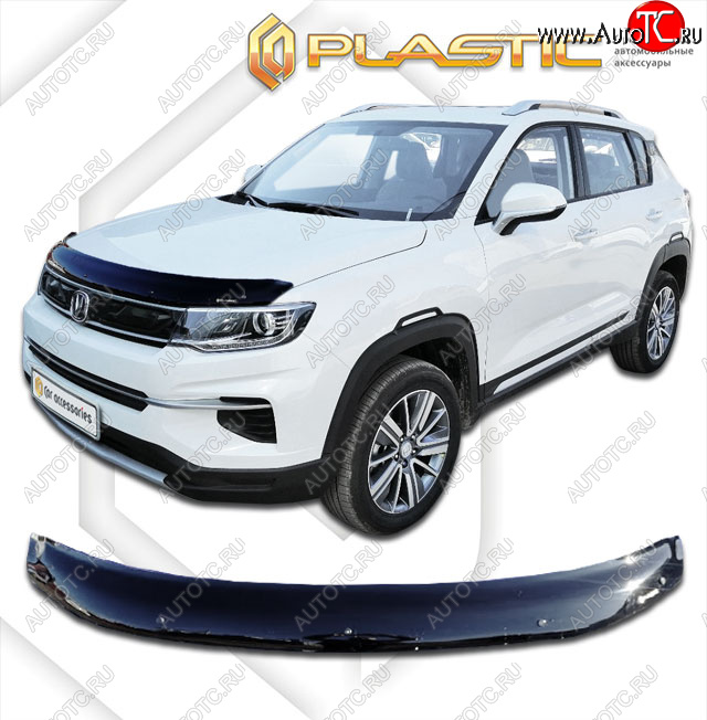 2 079 р. Дефлектор капота CA-Plastic  Changan CS35 Plus (2018-2022) дорестайлинг (classic черный, без надписи)  с доставкой в г. Омск