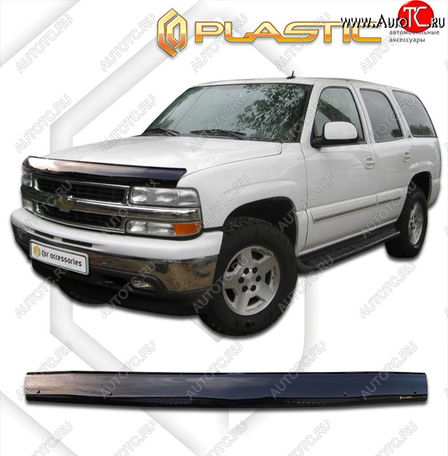 1 839 р. Дефлектор капота CA-Plastic  Chevrolet Tahoe  GMT800 (2000-2006) (classic черный, без надписи)  с доставкой в г. Омск