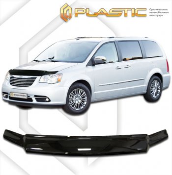 1 999 р. Дефлектор капота CA-Plastic  Chrysler Grand Voyager (2011-2016)  рестайлинг (classic черный, без надписи)  с доставкой в г. Омск. Увеличить фотографию 1