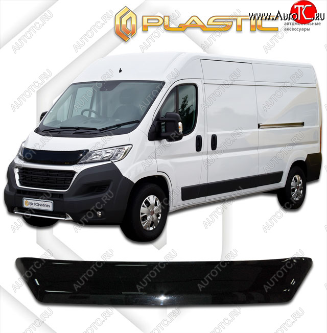 1 899 р. Дефлектор капота CA-Plastic Fiat Ducato 290 (2014-2024) (classic черный, без надписи)  с доставкой в г. Омск